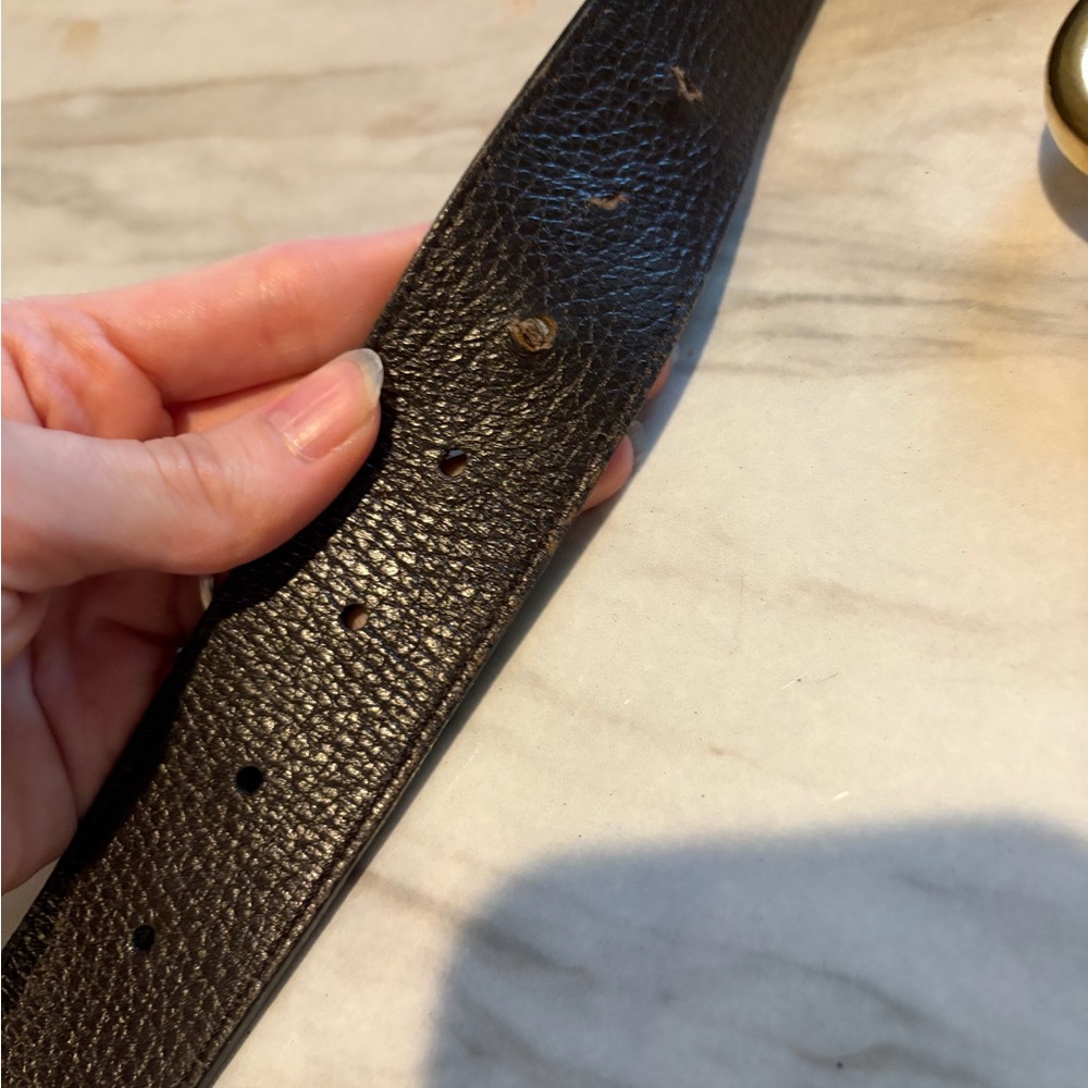 Gucci Black Leather reversible black or brown belt - Picture 4 of 4
